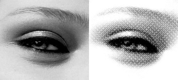 Antes y después de aplicar el filtro SEMITONO DE COLOR