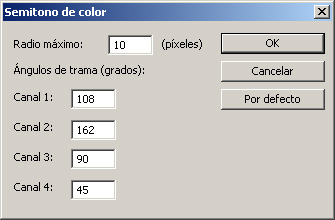 Filtro semitono de color